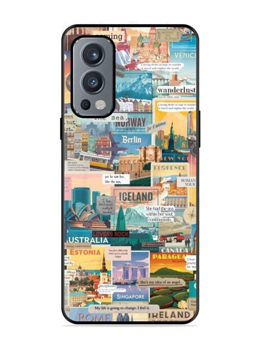 Travel Inspiration Collage Glossy Metal Phone Cover for Oneplus Nord 2 (5G) Zapvi