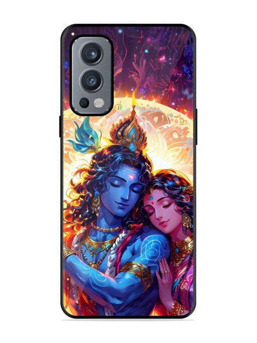 Radha Krishna Art Glossy Metal Phone Cover for Oneplus Nord 2 (5G)