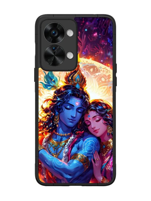 Radha Krishna Art Glossy Metal Phone Cover for Oneplus Nord 2T (5G) Zapvi