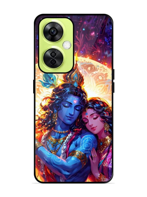 Radha Krishna Art Glossy Metal Phone Cover for Oneplus Nord Ce 3 Lite (5G) Zapvi