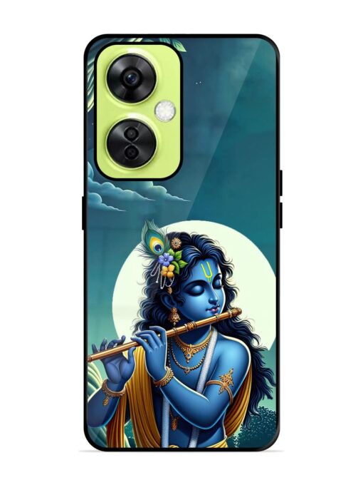 Krishna's Divine Flute Glossy Metal Phone Cover for Oneplus Nord Ce 3 Lite (5G) Zapvi