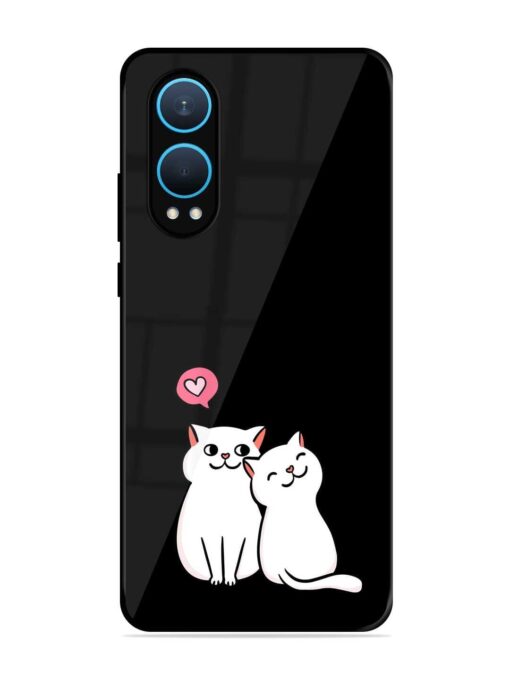 Cat Love Glossy Metal Phone Cover for Oneplus Nord Ce 4 Lite (5G)