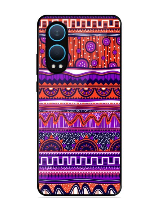 Ethnic Seamless Pattern Glossy Metal TPU Phone Cover for Oneplus Nord Ce 4 Lite (5G)