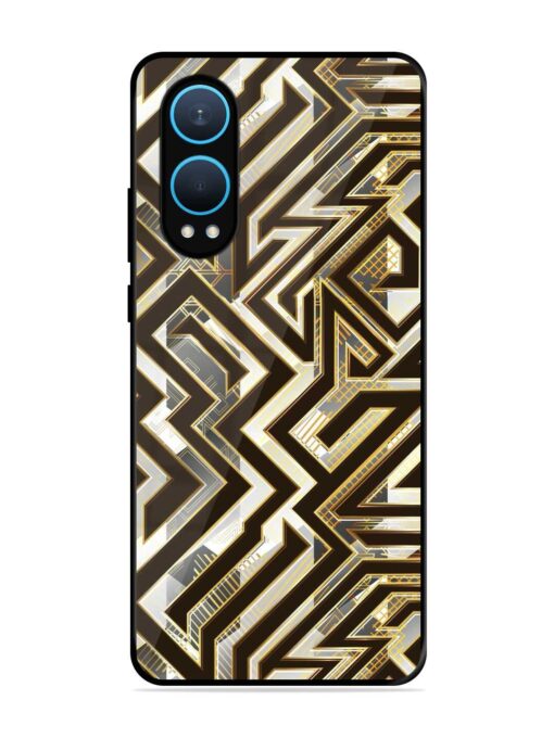 Technology Geometric Seamless Glossy Metal Phone Cover for Oneplus Nord Ce 4 Lite (5G)