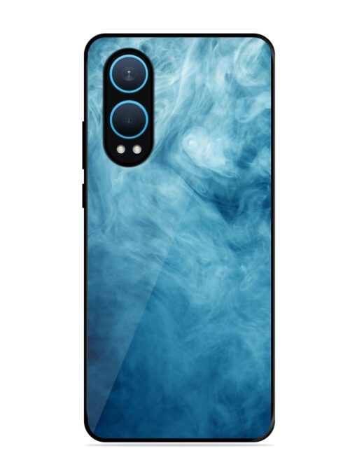 Blue Smoke Art Glossy Metal Phone Cover for Oneplus Nord Ce 4 Lite (5G)