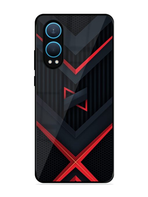 Red Gray Abstract Glossy Metal Phone Cover for Oneplus Nord Ce 4 Lite (5G)