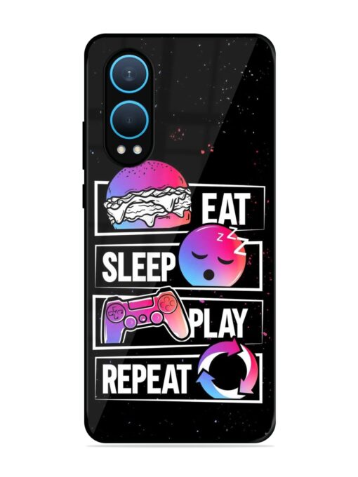 Eat Sleep Play Repeat Glossy Metal Phone Cover for Oneplus Nord Ce 4 Lite (5G)