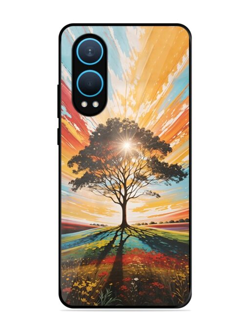 Abstract Tree Colorful Art Glossy Metal Phone Cover for Oneplus Nord Ce 4 Lite (5G)