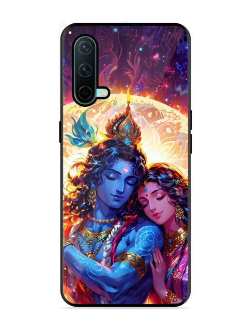 Radha Krishna Art Glossy Metal Phone Cover for Oneplus Nord Ce (5G) Zapvi