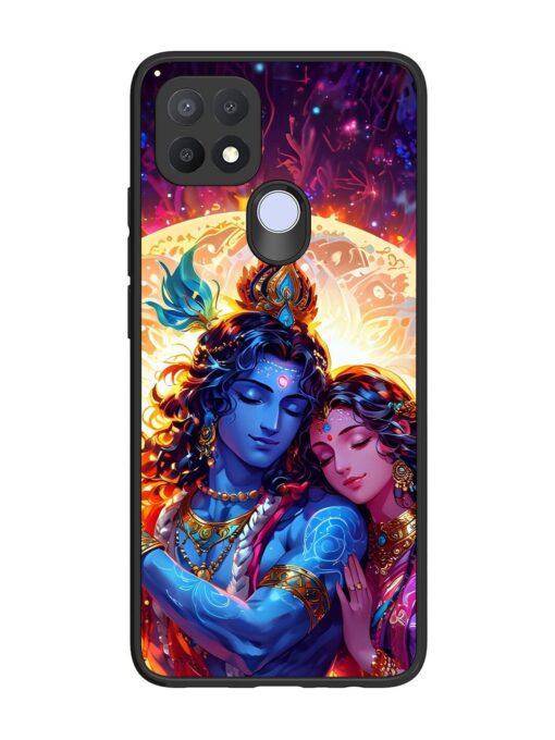 Radha Krishna Art Glossy Metal Phone Cover for Oppo A15 Zapvi