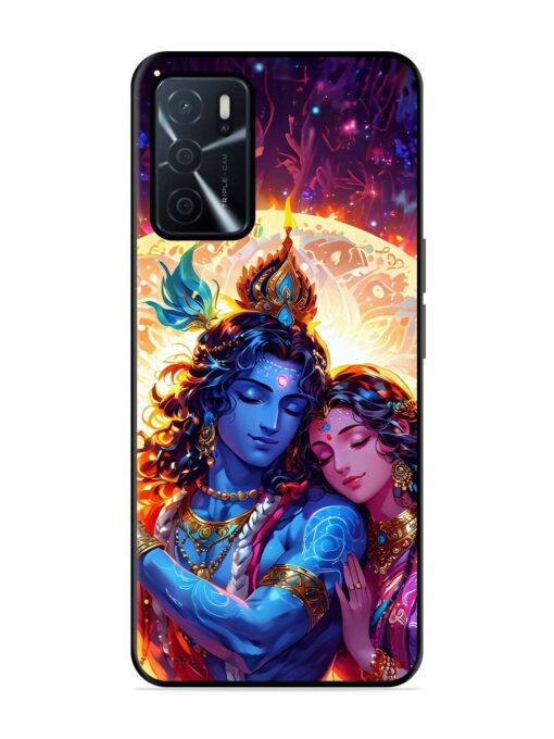 Radha Krishna Art Glossy Metal Phone Cover for Oppo A16 Zapvi