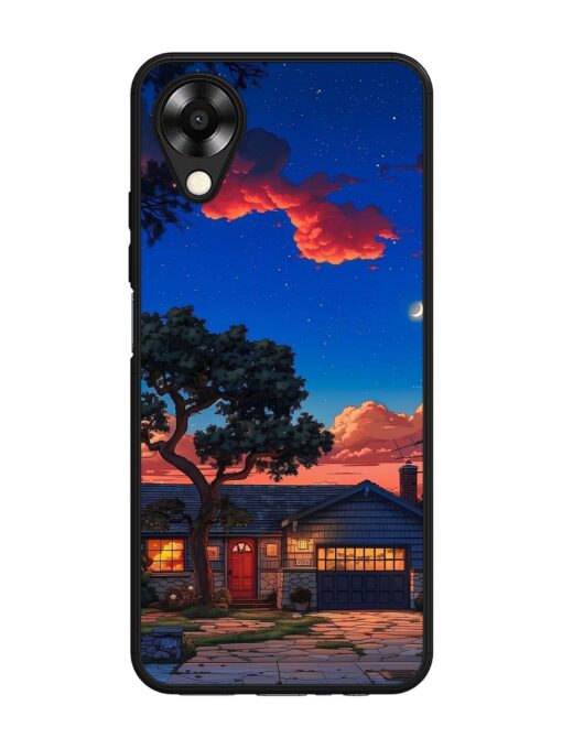 Serene Suburban Twilight Glossy Metal Phone Cover for Oppo A17K