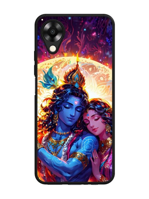 Radha Krishna Art Glossy Metal Phone Cover for Oppo A17K