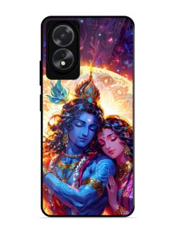 Radha Krishna Art Glossy Metal Phone Cover for Oppo A18