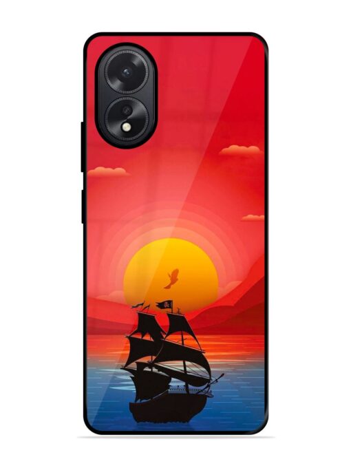 Sunset Sail Glossy Metal Phone Cover for Oppo A38 Zapvi