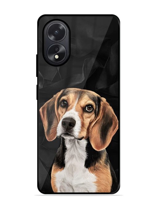 Beagle Portrait Glossy Metal Phone Cover for Oppo A38