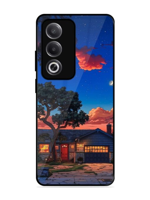 Serene Suburban Twilight Glossy Metal Phone Cover for Oppo A3 Pro (5G) Zapvi