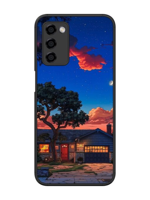 Serene Suburban Twilight Glossy Metal Phone Cover for Oppo A53S (5G) Zapvi