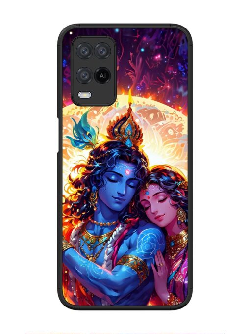 Radha Krishna Art Glossy Metal Phone Cover for Oppo A54