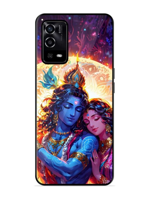 Radha Krishna Art Glossy Metal Phone Cover for Oppo A55 Zapvi