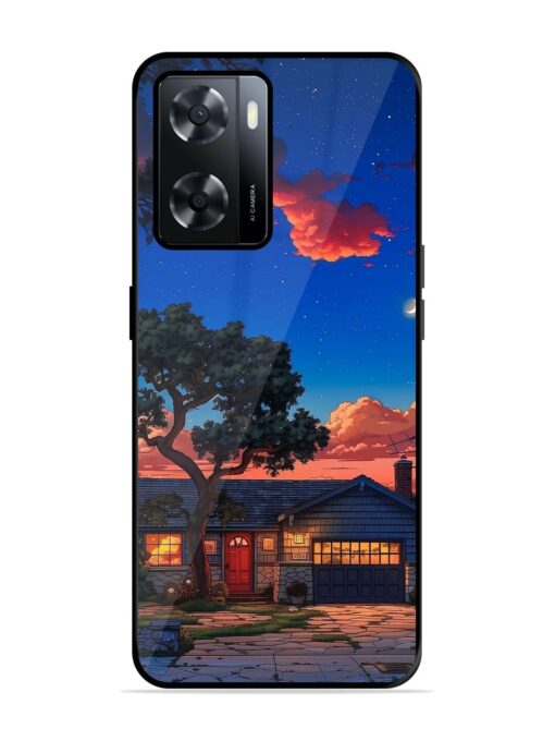 Serene Suburban Twilight Glossy Metal Phone Cover for Oppo A57 (4G) Zapvi