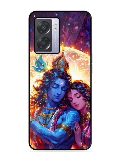 Radha Krishna Art Glossy Metal Phone Cover for Oppo A57 (5G) Zapvi