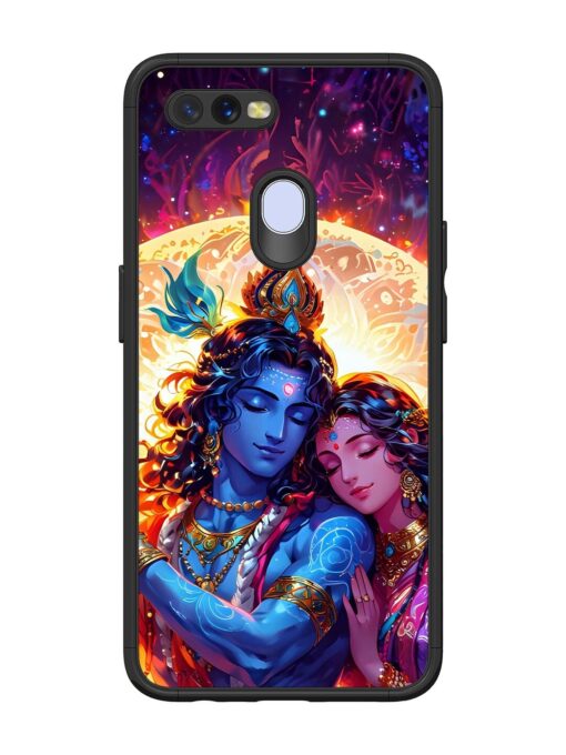 Radha Krishna Art Glossy Metal Phone Cover for Oppo A7