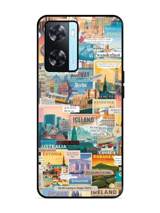 Travel Inspiration Collage Glossy Metal Phone Cover for Oppo A77 Zapvi