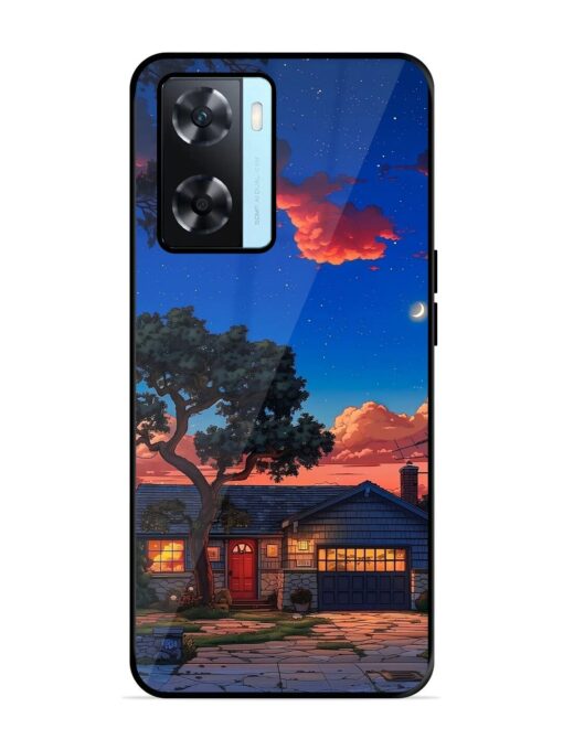 Serene Suburban Twilight Glossy Metal Phone Cover for Oppo A77