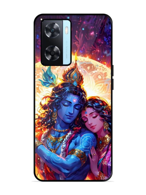 Radha Krishna Art Glossy Metal Phone Cover for Oppo A77S Zapvi