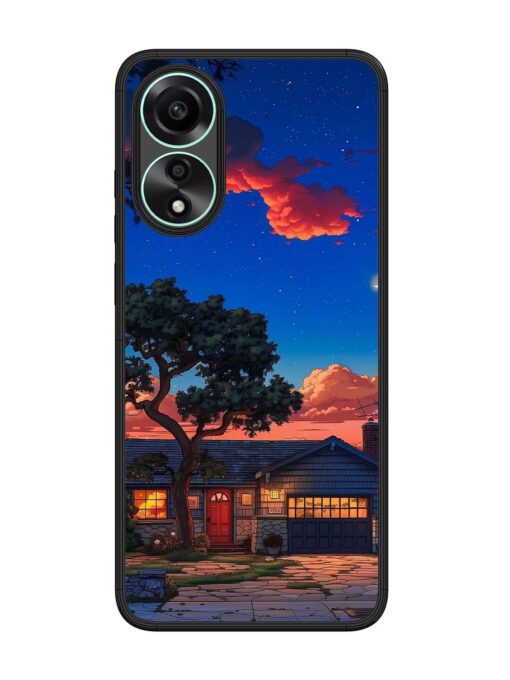 Serene Suburban Twilight Glossy Metal Phone Cover for Oppo A78 (4G)