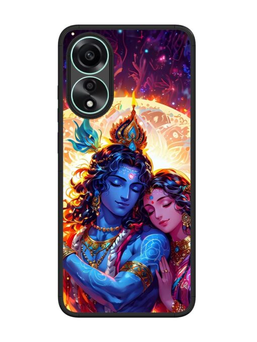 Radha Krishna Art Glossy Metal Phone Cover for Oppo A78 (4G) Zapvi