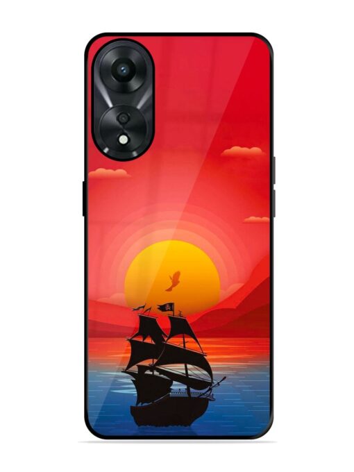 Sunset Sail Glossy Metal Phone Cover for Oppo A78 (5G)