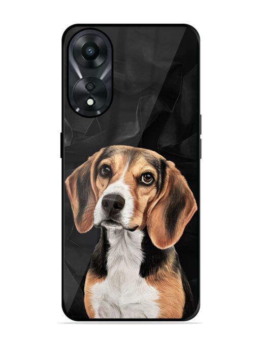 Beagle Portrait Glossy Metal Phone Cover for Oppo A78 (5G)