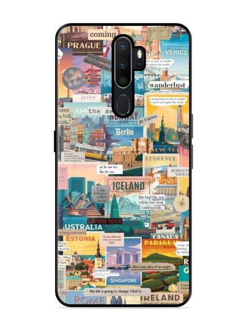 Travel Inspiration Collage Glossy Metal Phone Cover for Oppo A9 Zapvi