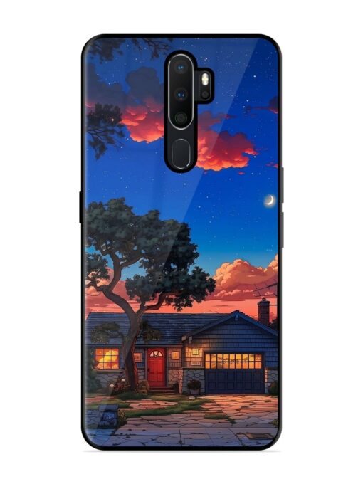 Serene Suburban Twilight Glossy Metal Phone Cover for Oppo A9 Zapvi