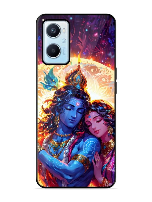 Radha Krishna Art Glossy Metal Phone Cover for Oppo A96