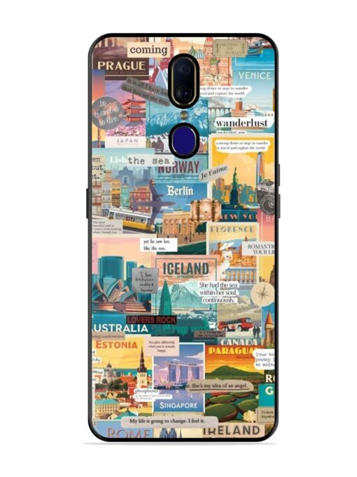 Travel Inspiration Collage Glossy Metal Phone Cover for Oppo F11 Zapvi