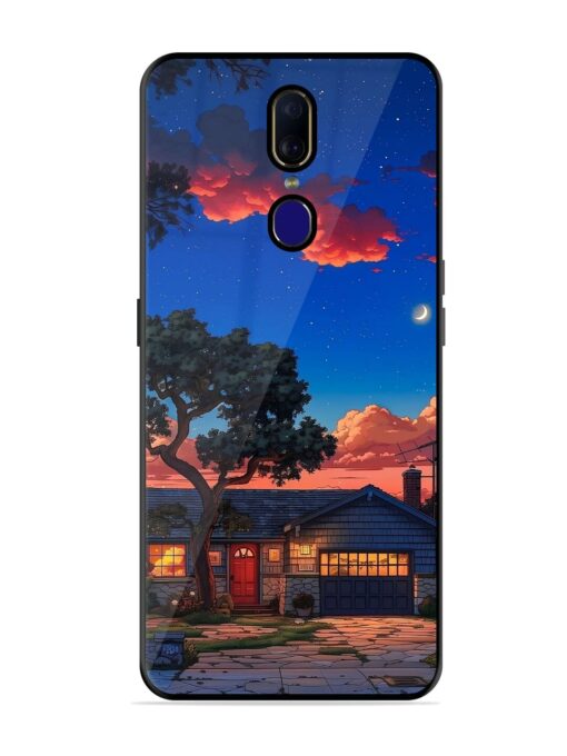 Serene Suburban Twilight Glossy Metal Phone Cover for Oppo F11 Zapvi