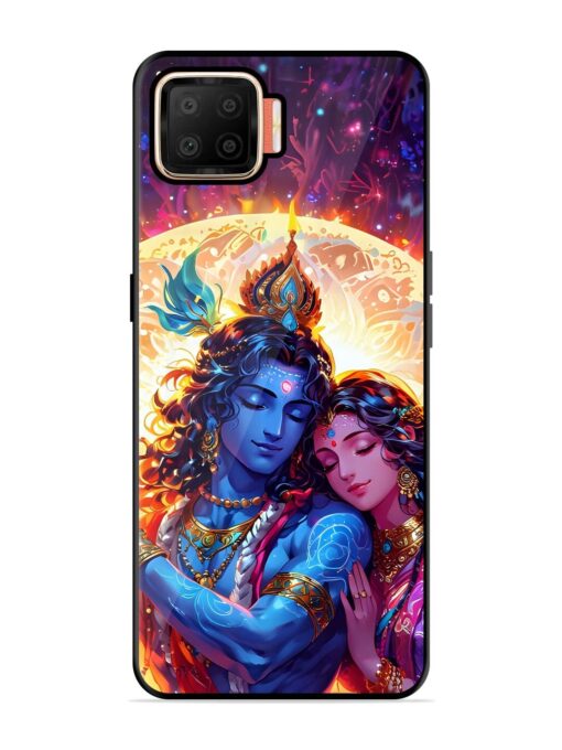 Radha Krishna Art Glossy Metal Phone Cover for Oppo F17