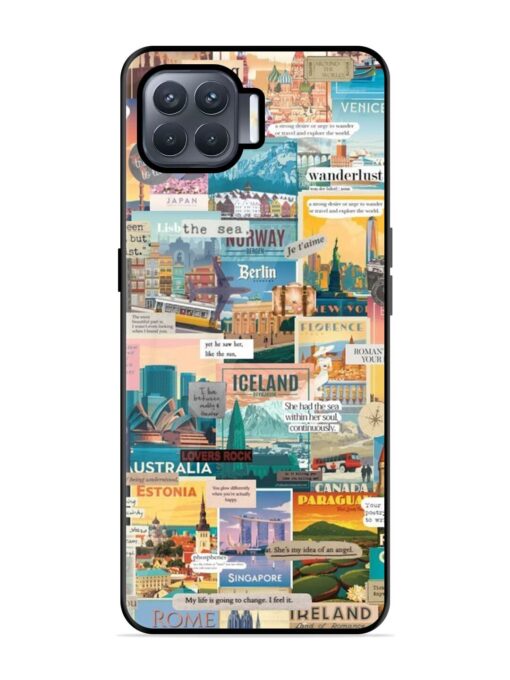 Travel Inspiration Collage Glossy Metal Phone Cover for Oppo F17 Pro Zapvi