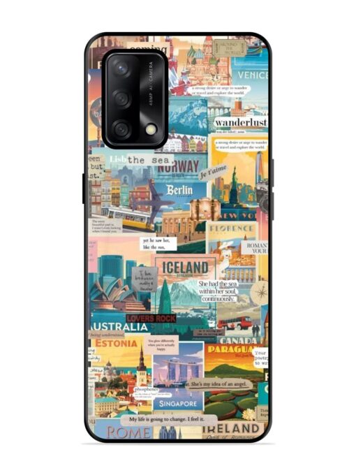 Travel Inspiration Collage Glossy Metal Phone Cover for Oppo F19 Zapvi