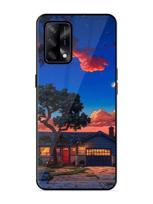 Serene Suburban Twilight Glossy Metal Phone Cover for Oppo F19 Zapvi