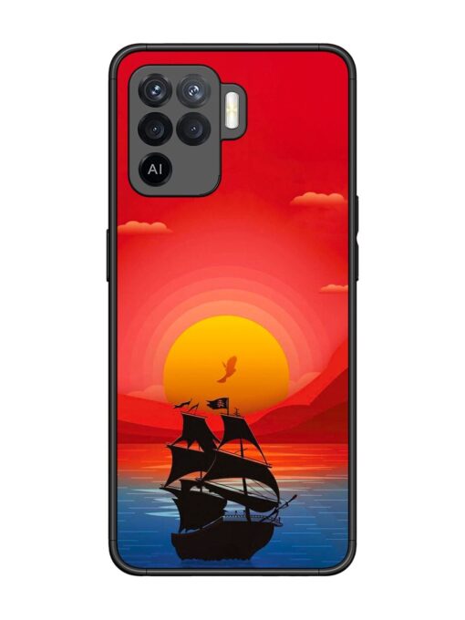 Sunset Sail Glossy Metal Phone Cover for Oppo F19 Pro Zapvi