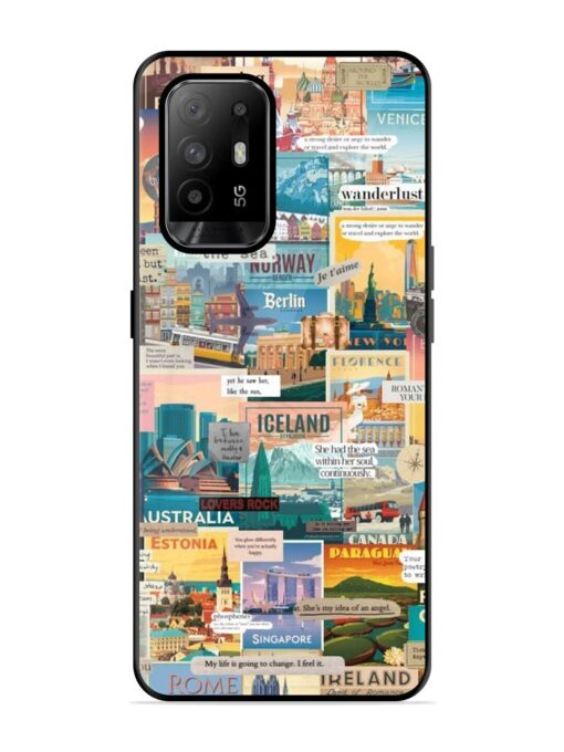 Travel Inspiration Collage Glossy Metal Phone Cover for Oppo F19 Pro Plus