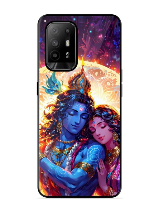 Radha Krishna Art Glossy Metal Phone Cover for Oppo F19 Pro Plus Zapvi