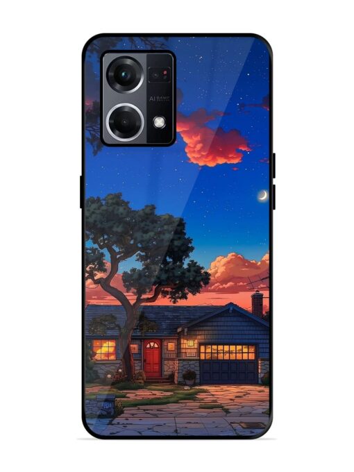 Serene Suburban Twilight Glossy Metal Phone Cover for Oppo F21S Pro (4G) Zapvi