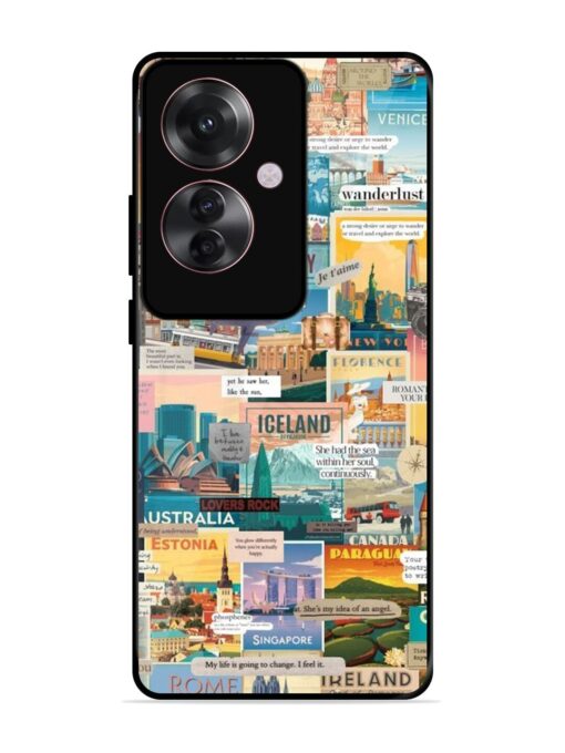 Travel Inspiration Collage Glossy Metal Phone Cover for Oppo F25 Pro (5G)