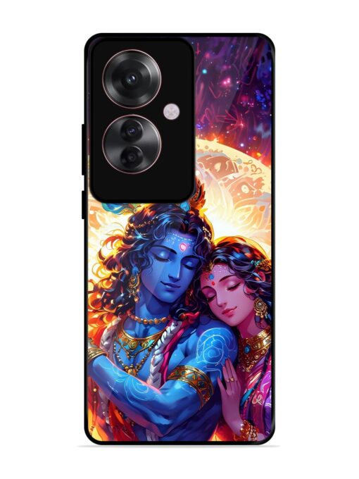 Radha Krishna Art Glossy Metal Phone Cover for Oppo F25 Pro (5G) Zapvi