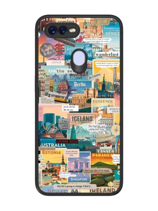 Travel Inspiration Collage Glossy Metal Phone Cover for Oppo F9